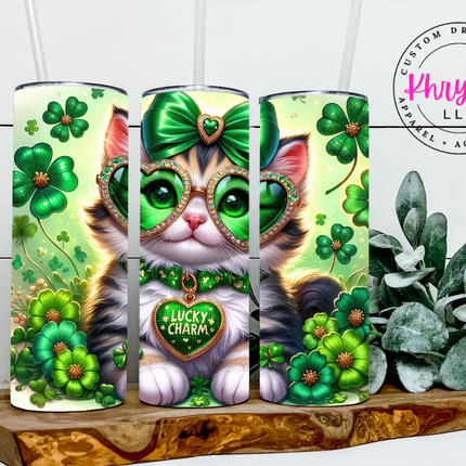 St. Patrick's Day Purr-fect Celebration 20oz Tumbler with Straw