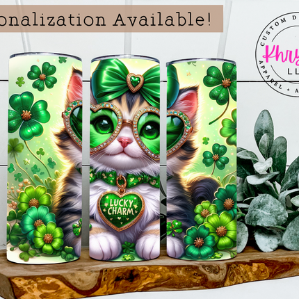 St. Patrick's Day Purr-fect Celebration 20oz Tumbler with Straw
