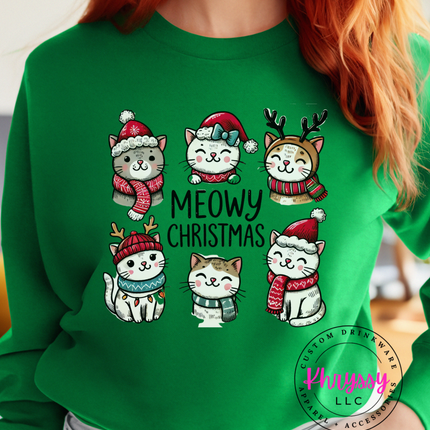 Meowy Christmas Cat Sweatshirt