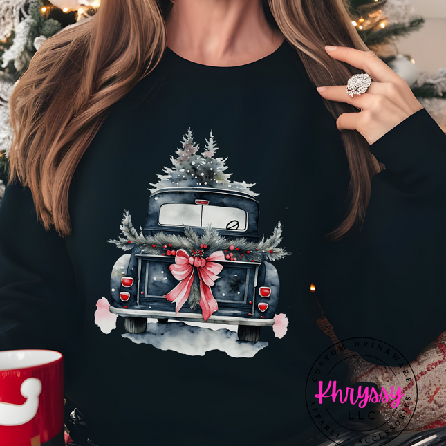 Watercolor Christmas Truck Unisex Shirt