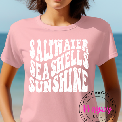 Saltwater Seashells Sunshine Unisex Shirt - Beach Vibes All Day!