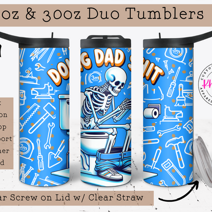Doing Dad Shit 20oz Tumbler with Straw (blue)