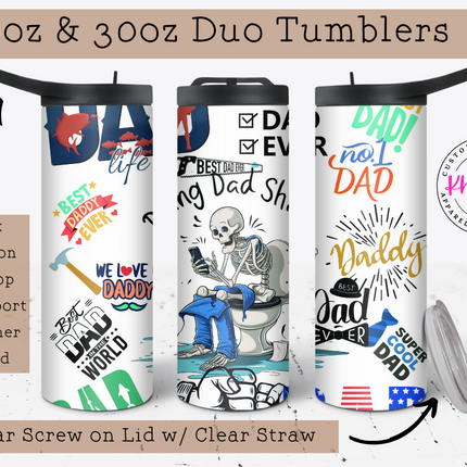 Doing Dad Shit 20oz Tumbler with Straw (white)