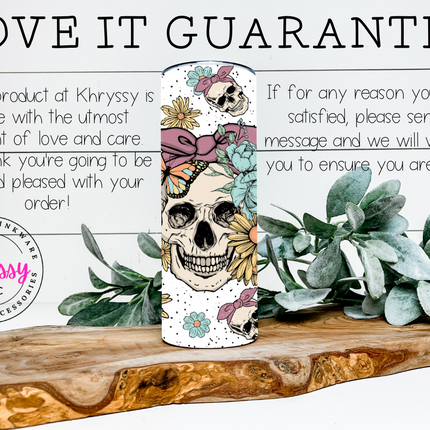 Skull and Butterfly 20oz Tumbler with Straw