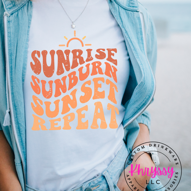 Sunrise Sunburn Sunset Repeat Unisex Shirt