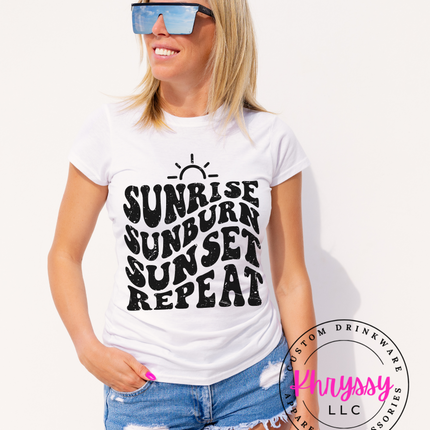 Sunrise Sunburn Sunset Repeat Unisex Shirt