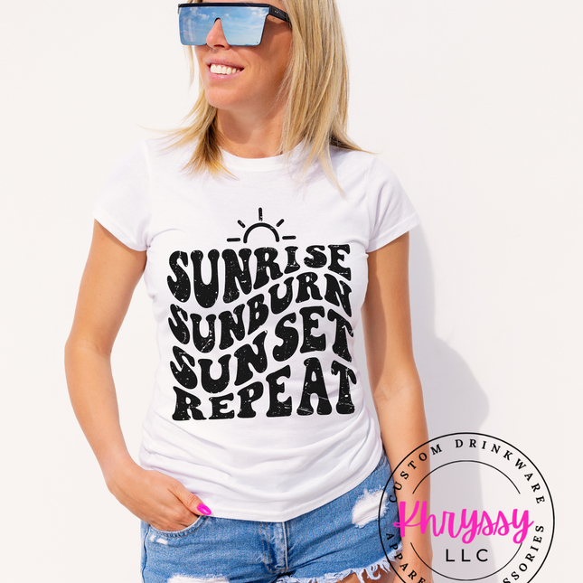 Sunrise Sunburn Sunset Repeat Unisex Shirt