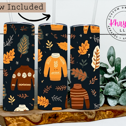 Cozy Comfort 20oz Sweater Weather Tumbler with Straw