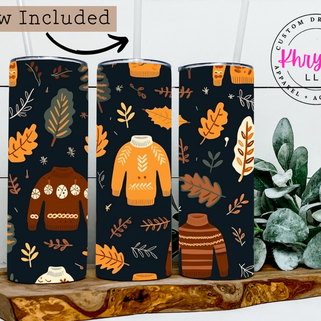 Cozy Comfort 20oz Sweater Weather Tumbler with Straw