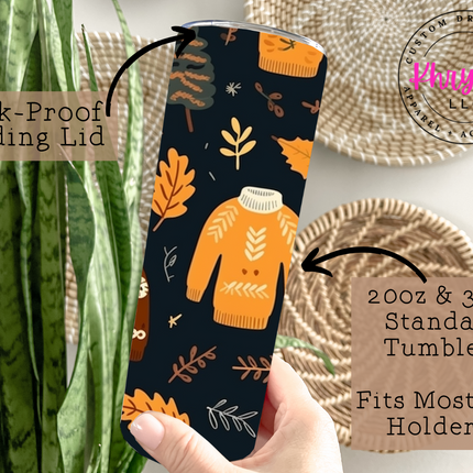 Cozy Comfort 20oz Sweater Weather Tumbler with Straw