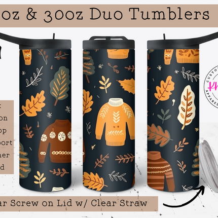 Cozy Comfort 20oz Sweater Weather Tumbler with Straw