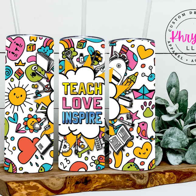 Teacher Life 20oz Tumbler with Straw