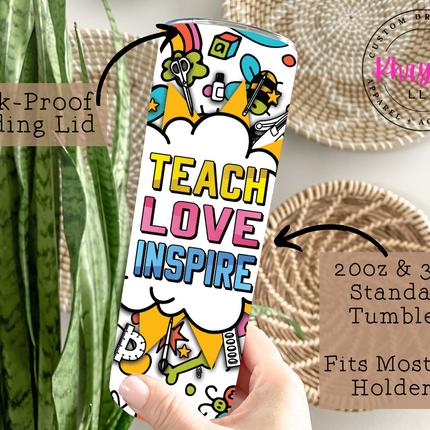 Teacher Life 20oz Tumbler with Straw