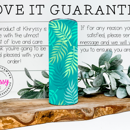 Tropical Leaves 20oz Summer Tumbler with Straw