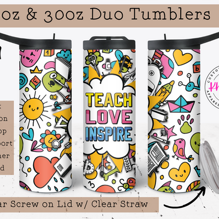 Teacher Life 20oz Tumbler with Straw