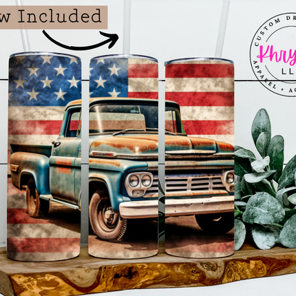 Vintage Truck 20oz Tumbler with Straw