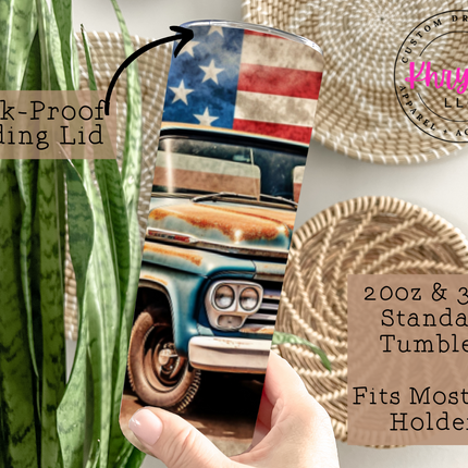 Vintage Truck 20oz Tumbler with Straw