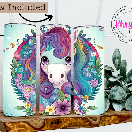 Sparkle and Sip Unicorn Magic 20oz Tumbler with Straw