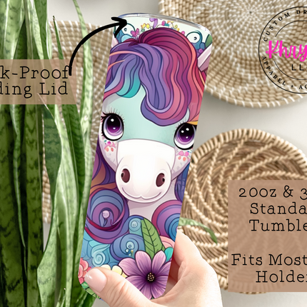 Sparkle and Sip Unicorn Magic 20oz Tumbler with Straw