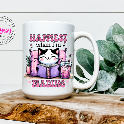 Happiest when I'm Reading 15oz Coffee Mug