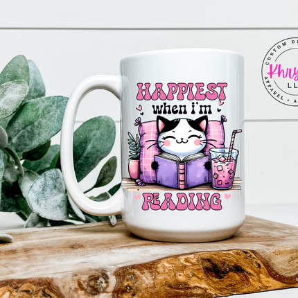 Happiest when I'm Reading 15oz Coffee Mug