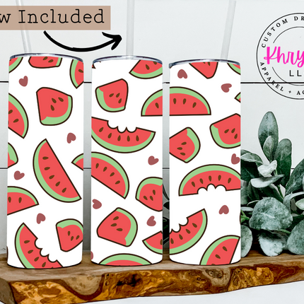 Watermelon Lover 20oz Tumbler with Straw