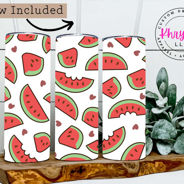 Watermelon Lover 20oz Tumbler with Straw