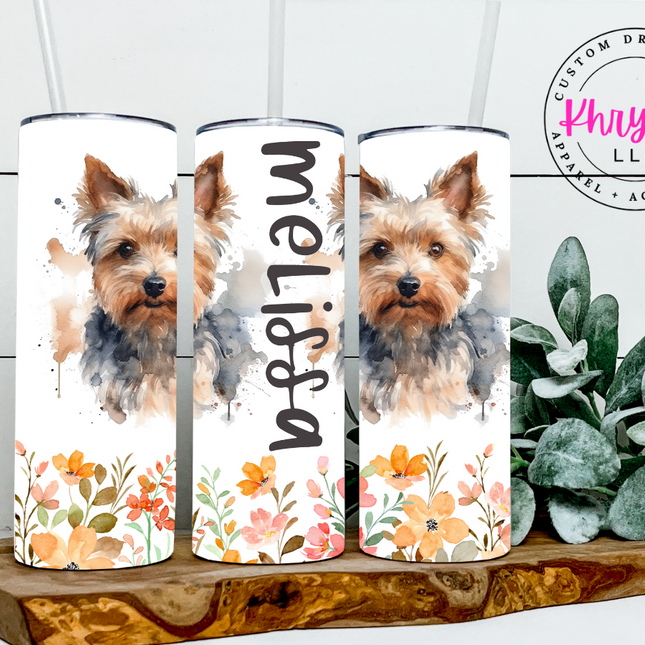 I Love My Yorkie Personalized 20/30oz Tumbler with Straw