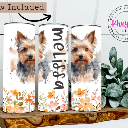 I Love My Yorkie Personalized 20/30oz Tumbler with Straw