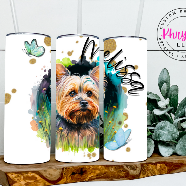 Yorkie Lover 20/30oz Personalized Tumbler with Straw