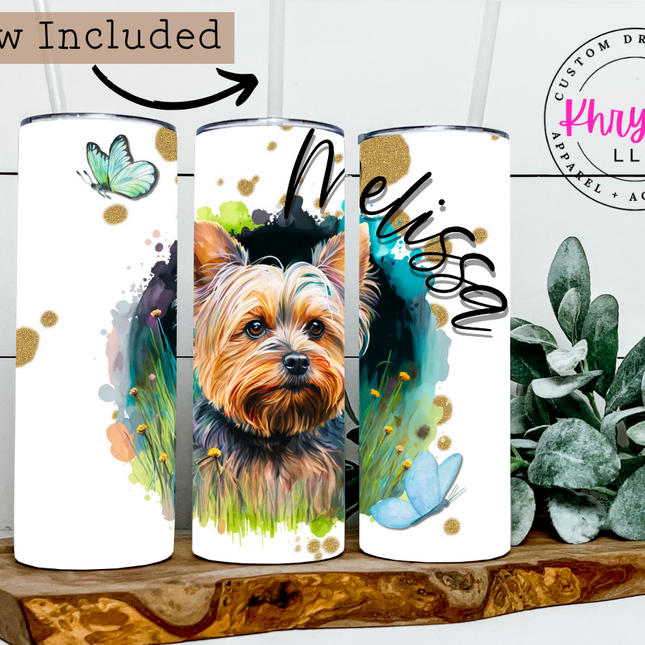 Yorkie Lover 20/30oz Personalized Tumbler with Straw
