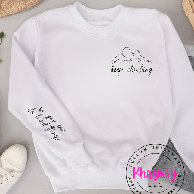 You Can Do Hard Things Sleeve and Front Image or Pocket Unisex Shirt
