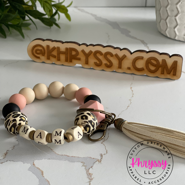 Mama Beaded Wristelet Keychain