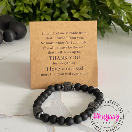 I Love You Dad Natural Stone Bracelet