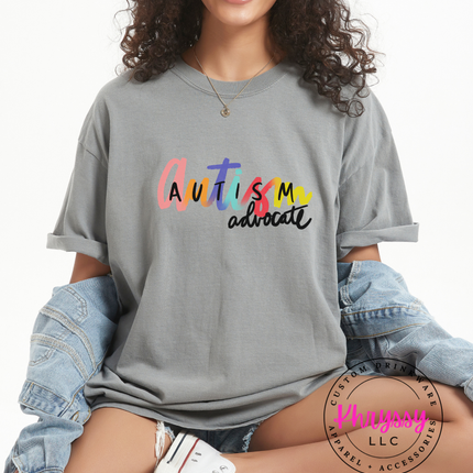 Autism Advocate Colorful Script