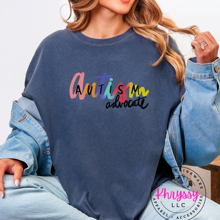 Autism Advocate Colorful Script