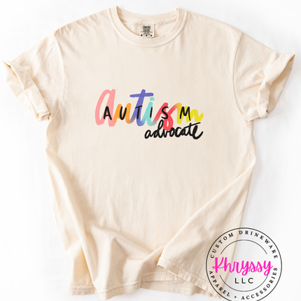 Autism Advocate Colorful Script