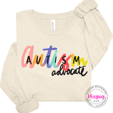 Colorful advocacy graphic tee in Heather Natural, soft and breathable.