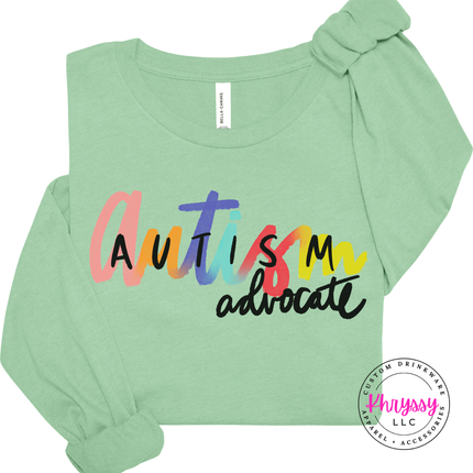 Autism advocate tee in Mint, styled for an everyday supportive look.
