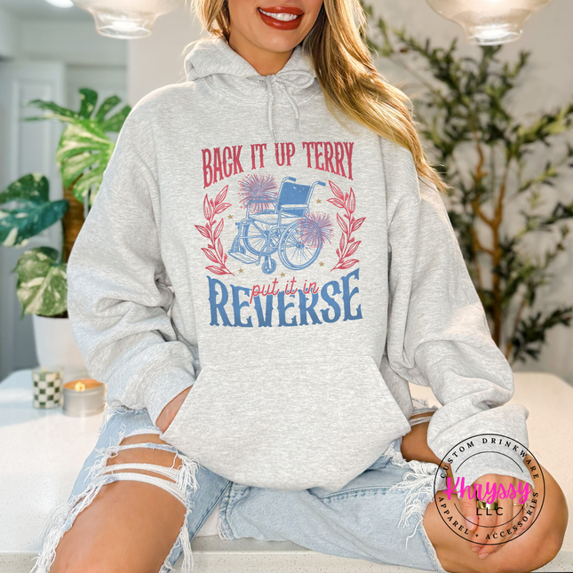 ash pullover hoodie with red and blue back it up terry wheelchair graphic