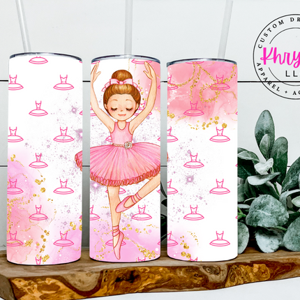 Ballerina 120z or 20oz Tumbler with Straw