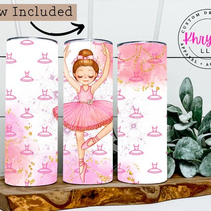 Ballerina 120z or 20oz Tumbler with Straw