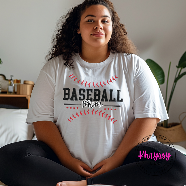 Baseball Mom Stitch Letter Style Women's Baseball Mom Gift Bleacher Life Look