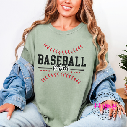 Baseball Mom Stitch Letter Style Women's Baseball Mom Gift Bleacher Life Look