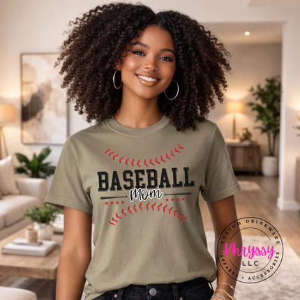 Baseball Mom Stitch Letter Style Women's Baseball Mom Gift Bleacher Life Look