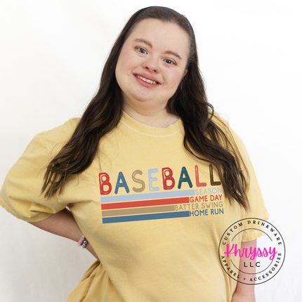 Baseball Retro Stripes Classic Unisex Fan Style Retro Baseball Gift Game Day Statement Look