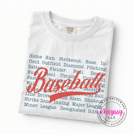 Baseball Script Retro Comfort Fit Style Unisex Baseball Gift Classic Game Day Look