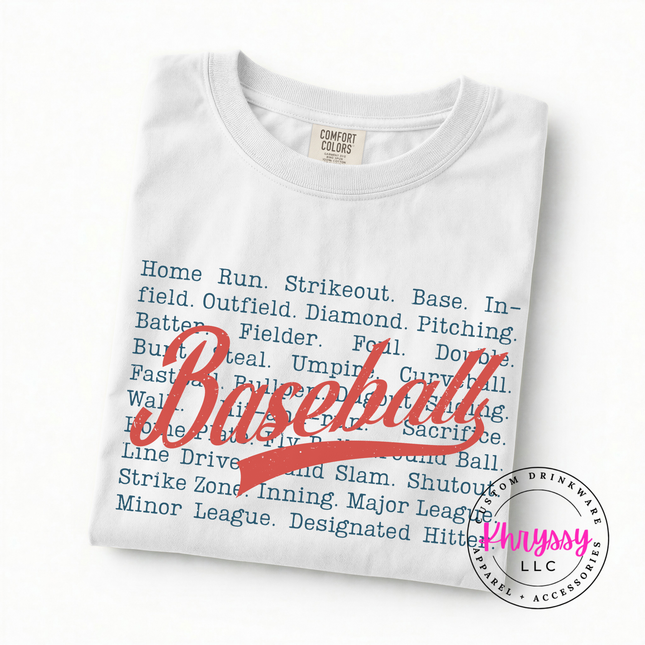 Baseball Script Retro Comfort Fit Style Unisex Baseball Gift Classic Game Day Look
