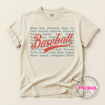Baseball Script Retro Comfort Fit Style Unisex Baseball Gift Classic Game Day Look
