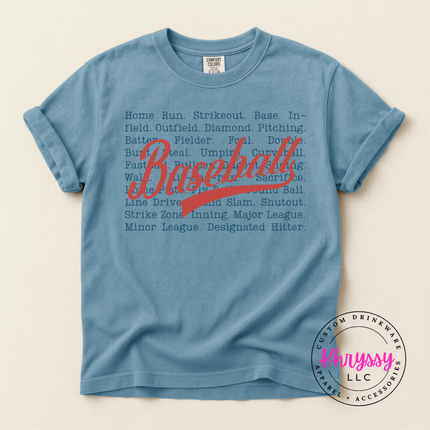 Baseball Script Retro Comfort Fit Style Unisex Baseball Gift Classic Game Day Look